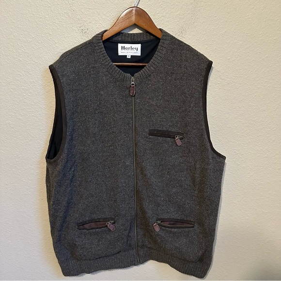 Harley of Scotland Men’s 100% Wool Full Zip Vest